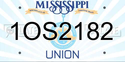 1OS2182 Mississippi License Plate