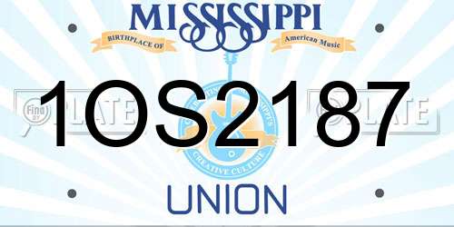 1OS2187 Mississippi License Plate