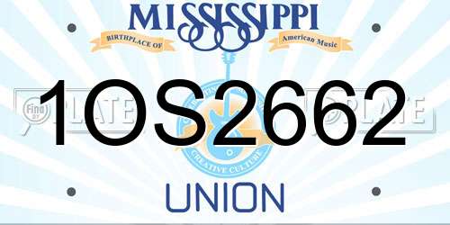 1OS2662 Mississippi License Plate