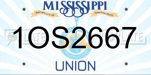 1OS2667 Mississippi License Plate