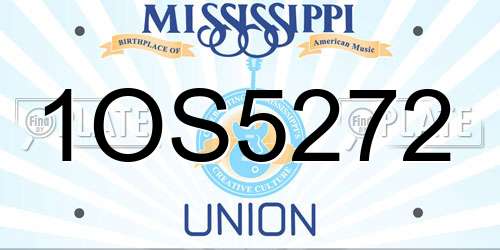 1OS5272 Mississippi License Plate