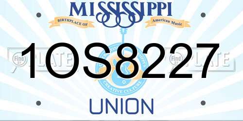 1OS8227 Mississippi License Plate
