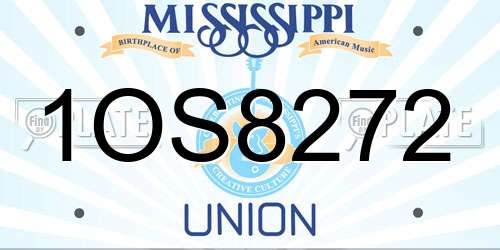 1OS8272 Mississippi License Plate
