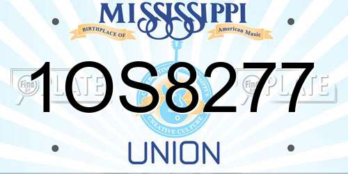 1OS8277 Mississippi License Plate