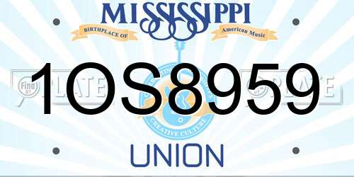 1OS8959 Mississippi License Plate