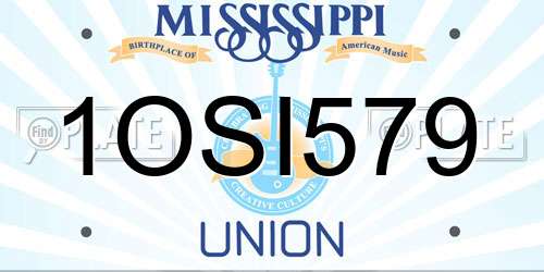 1OSI579 Mississippi License Plate