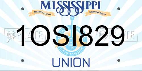1OSI829 Mississippi License Plate