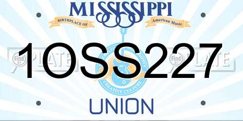 1OSS227 Mississippi License Plate