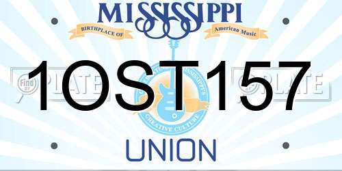 1OST157 Mississippi License Plate