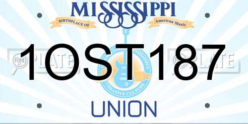 1OST187 Mississippi License Plate