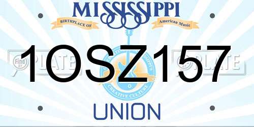 1OSZ157 Mississippi License Plate