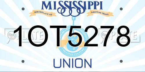 1OT5278 Mississippi License Plate