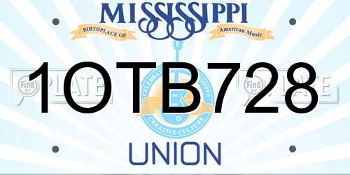 1OTB728 Mississippi License Plate