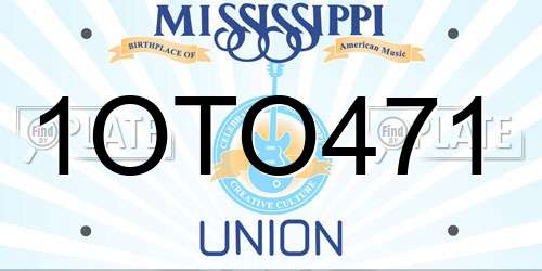1OTO471 Mississippi License Plate