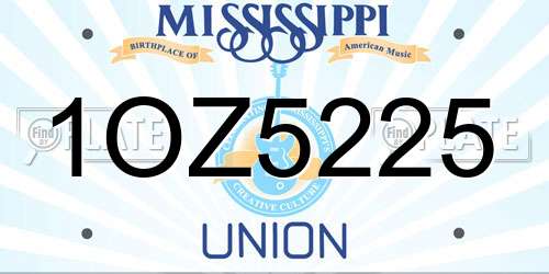 1OZ5225 Mississippi License Plate