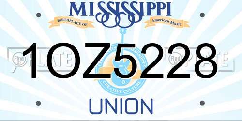 1OZ5228 Mississippi License Plate