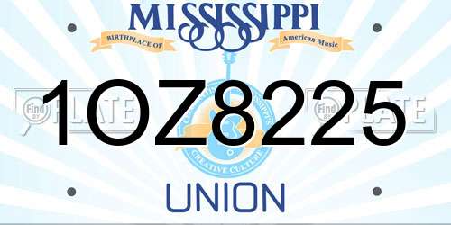 1OZ8225 Mississippi License Plate