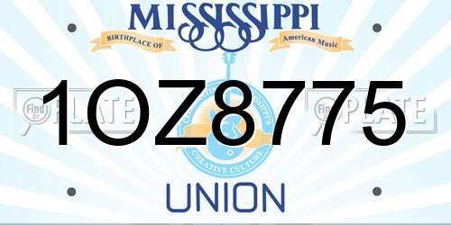 1OZ8775 Mississippi License Plate