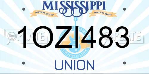 1OZI483 Mississippi License Plate