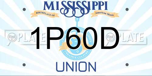 1P60D Mississippi License Plate