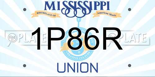 1P86R Mississippi License Plate