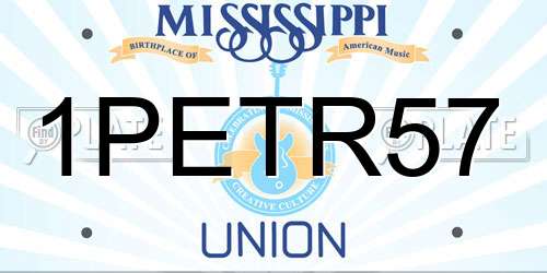 1PETR57 Mississippi License Plate