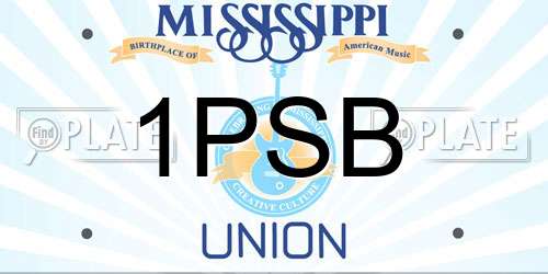 1PSB Mississippi License Plate