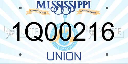 1Q00216 Mississippi License Plate