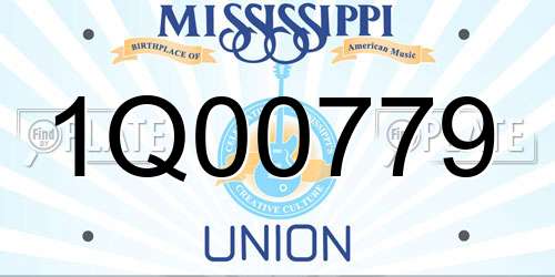 1Q00779 Mississippi License Plate