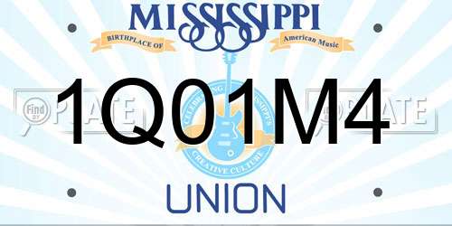 1Q01M4 Mississippi License Plate