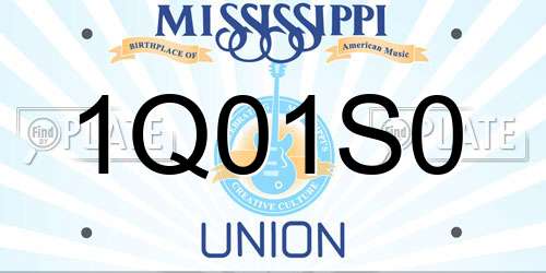 1Q01S0 Mississippi License Plate