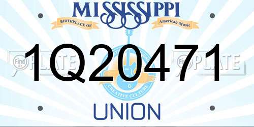 1Q20471 Mississippi License Plate