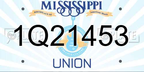 1Q21453 Mississippi License Plate