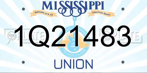 1Q21483 Mississippi License Plate
