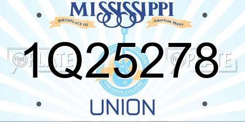 1Q25278 Mississippi License Plate