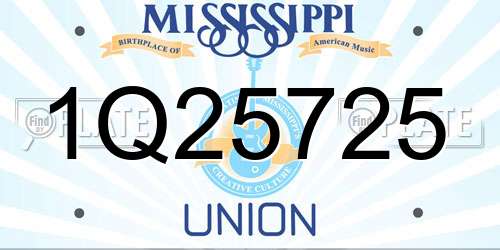 1Q25725 Mississippi License Plate