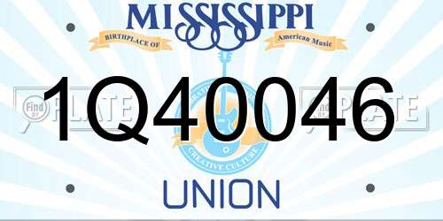 1Q40046 Mississippi License Plate