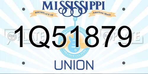 1Q51879 Mississippi License Plate