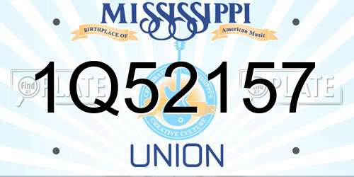 1Q52157 Mississippi License Plate