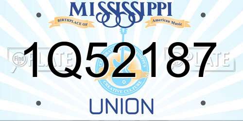 1Q52187 Mississippi License Plate