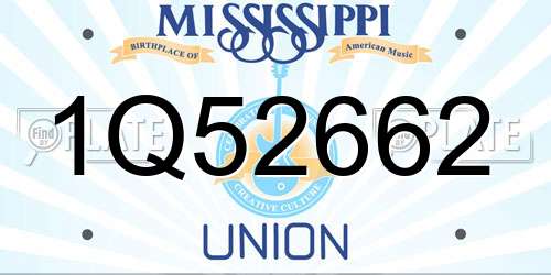 1Q52662 Mississippi License Plate