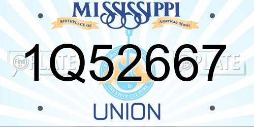 1Q52667 Mississippi License Plate