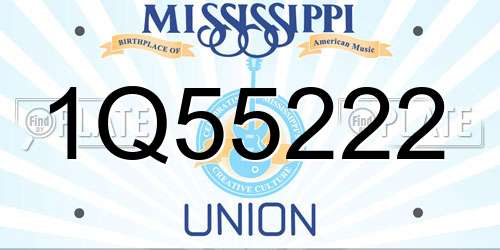 1Q55222 Mississippi License Plate