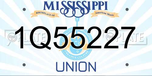 1Q55227 Mississippi License Plate