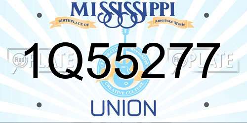 1Q55277 Mississippi License Plate