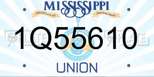 1Q55610 Mississippi License Plate