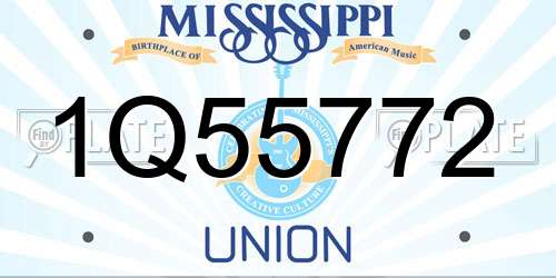 1Q55772 Mississippi License Plate