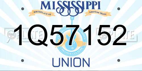 1Q57152 Mississippi License Plate