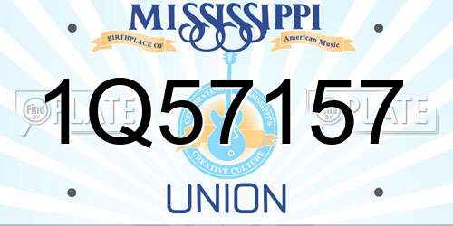 1Q57157 Mississippi License Plate