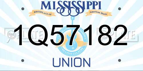 1Q57182 Mississippi License Plate